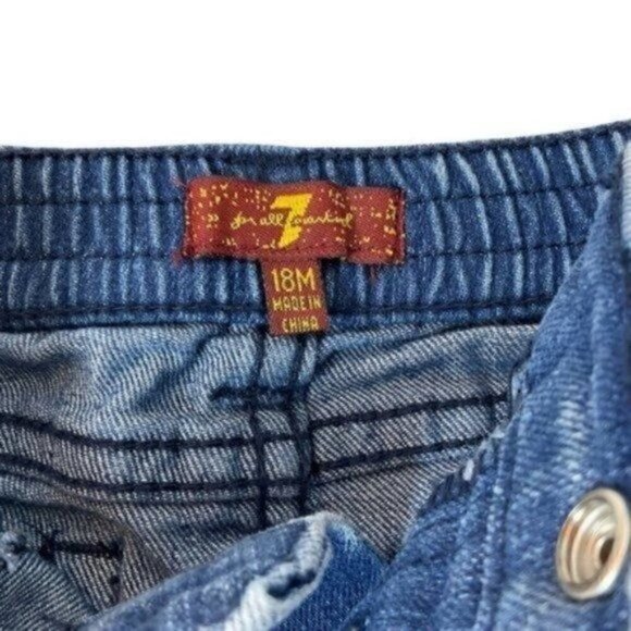 7 For All Mankind 18Months White Washed Blue Jeans - Picture 5 of 8